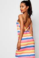 Thumbnail for your product : boohoo Striped Knot Back Jersey Maxi Dress