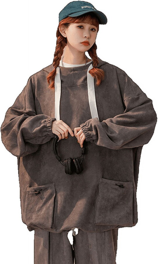 Unbranded Suede Hooded Sweatshirt Suit For Women, Unisex Workwear Sweatshirt Suit For Men White Xl