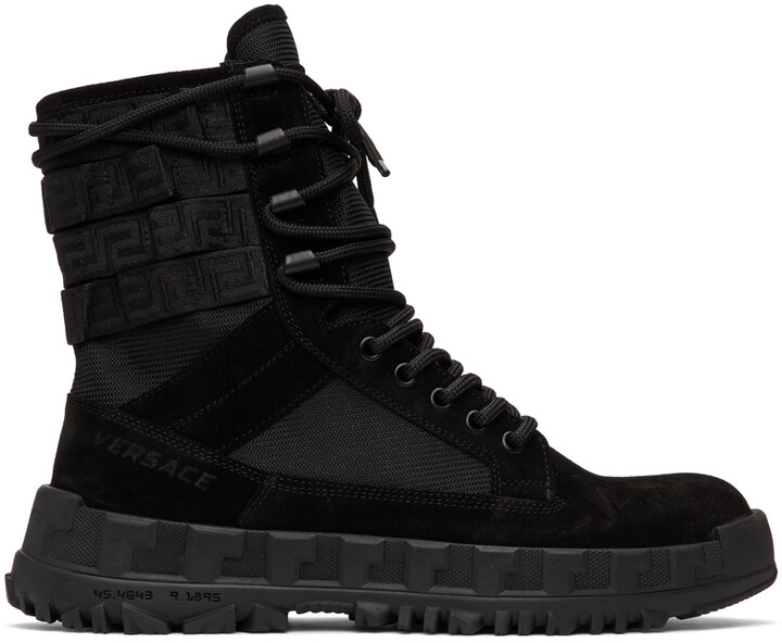 Versace Black High Sneaker Boots - ShopStyle