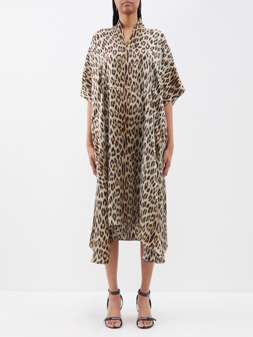 balenciaga leopard dress