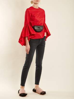Marques Almeida Oyster Bell-sleeve Cotton Top - Womens - Red