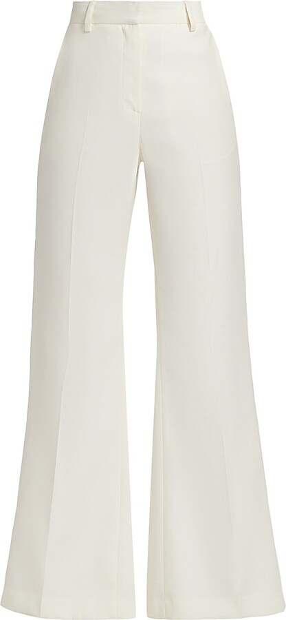 Heirlome Women's Leyva Wool-Silk Flared Pants - Ivory - Size 0