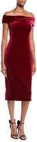 Thumbnail for your product : Theia Off-the-Shoulder Velvet Sheath Dress
