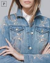 Thumbnail for your product : White House Black Market Petite Embroidered Denim Jacket