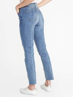 Old Navy Mid-Rise Raw-Hem Straight Ankle Jeans for Women