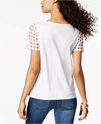 Charter Club Circle-Lace Top, Created for Macy's