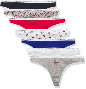 Tommy Hilfiger womens Underwear Classic Cotton Logoband Panties 7 Pack Thong  Panties - ShopStyle