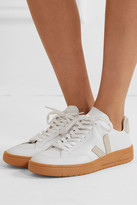 Thumbnail for your product : Veja V-12 Suede-trimmed Leather Sneakers - White