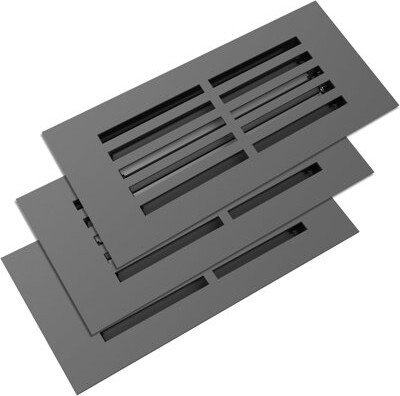 Reggio Register 4X10 (3-Pack) Low-Profile Linear Split Design Floor Registers With Rust-Proof Louvers | Steel Vent Covers For Home Floors
