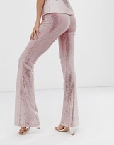 Thumbnail for your product : John Zack Tall flare pants in pink sequin