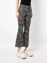 Thumbnail for your product : Rosetta Getty Cropped Plaid Flared Trousers