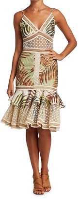 PatBO Palmeira Crochet Trim Midi Dress