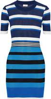 Thumbnail for your product : Diane von Furstenberg West Striped Ribbed Cotton-blend Mini Dress