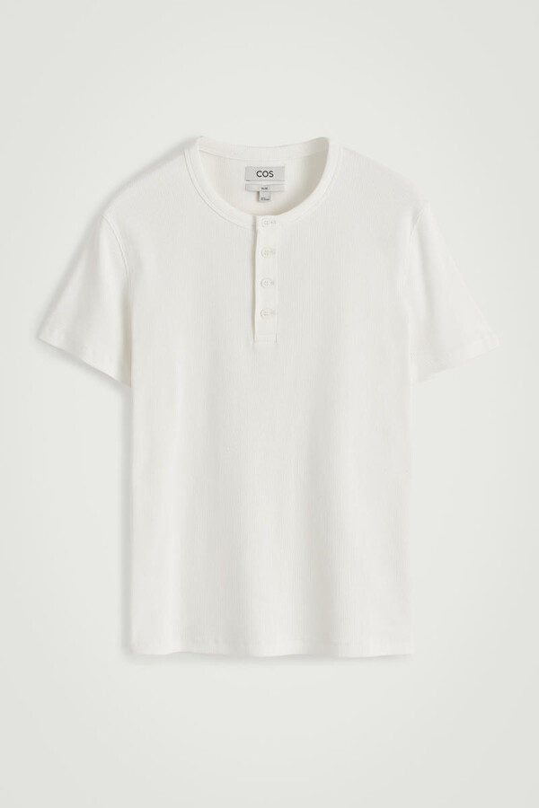 COS Slim-Fit Ribbed Henley T-Shirt