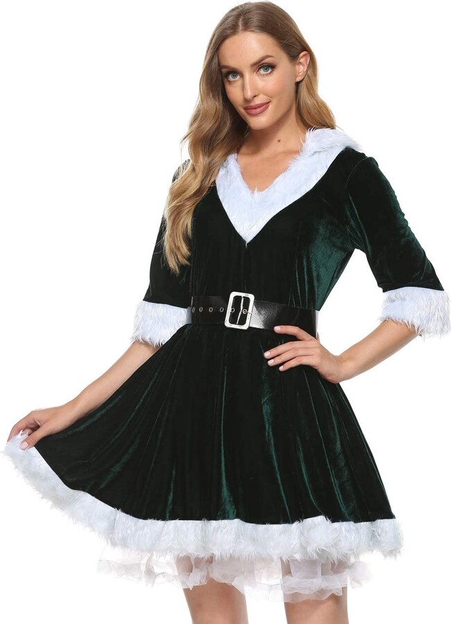 Yoisdtxc Womens Mrs Santa Claus Costume Makeup Christmas