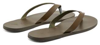 Ancient Greek Sandals Hero Leather Flip Flops - Mens - Khaki