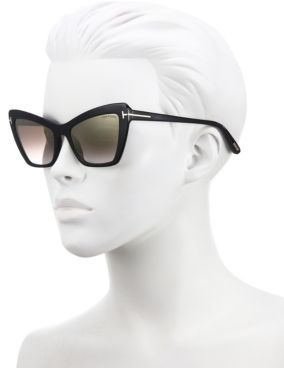 Tom Ford Valesca 55MM Mirrored Cat Eye Sunglasses
