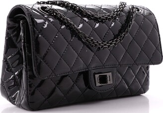 Chanel So Black Reissue 2.55 Flap Bag Quilted Glazed Calfskin 225