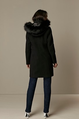 Wallis PETITE Black Hooded Coat