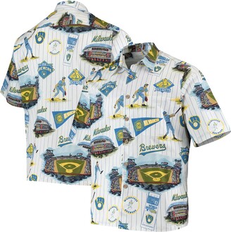 Reyn Spooner Men's Navy Milwaukee Brewers Scenic Button-Up Shirt