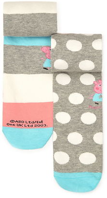 Marks and Spencer 2 Pairs of Peppa Pig™ Assorted Tights (1-8 Years)