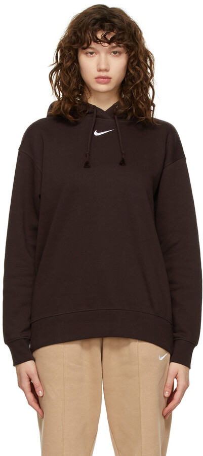 Nike Brown Fleece Sportswear Essential Hoodie - ShopStyle