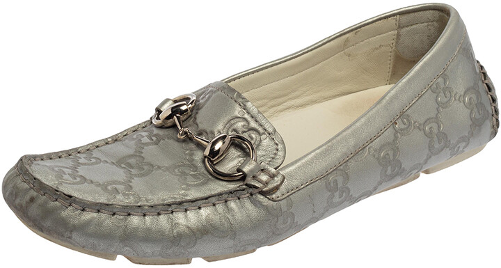 silver gucci loafers