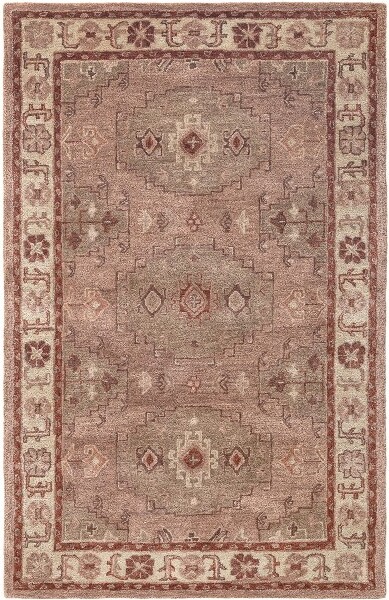 ObeeteeTimelessSamiHandTuftedTraditionalIndoorAreaRug-5'x8'Rust