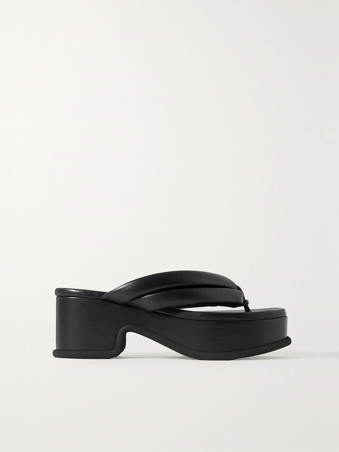 Dries Van Noten - Leather Platform Sandals - Black