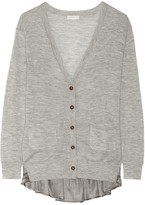 Thumbnail for your product : Clu Lace and satin-trimmed cashmere cardigan