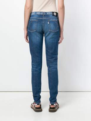 Kenzo printed waistband slim-fit jeans