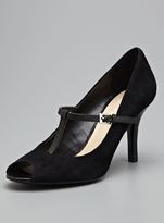 Thumbnail for your product : Franco Sarto Fiera T-Strap Suede Peep Toe Pump