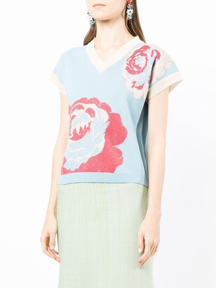 Antonio Marras floral intarsia knitted T-shirt