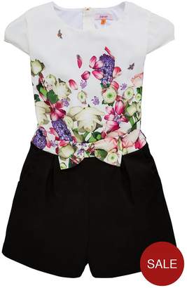 Ted Baker Girls Bow Detail Playsuit - Off White
