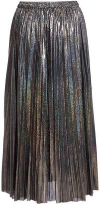 Quiz Silver Metallic Pleated Skirt
