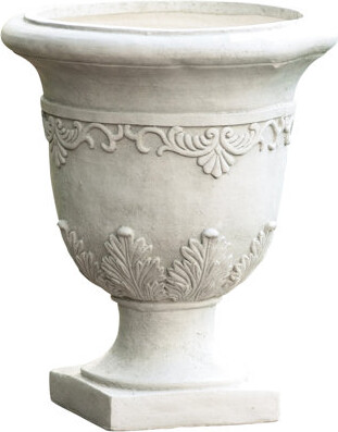 Astoria Grand Magnesium Oxide Moroccan Style Urn Planter Antique White Color 16.32\
