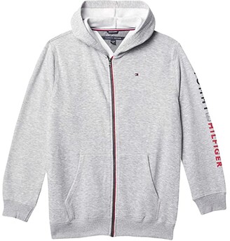 New Tommy Hilfiger Youth Boy's Full-Zip Fleece Logo Hoodie with Pockets 