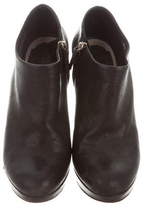 Christian Dior Leather Round-Toe Booties