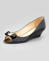 Thumbnail for your product : Kate Spade Patent Demi-Wedge Bow Pump