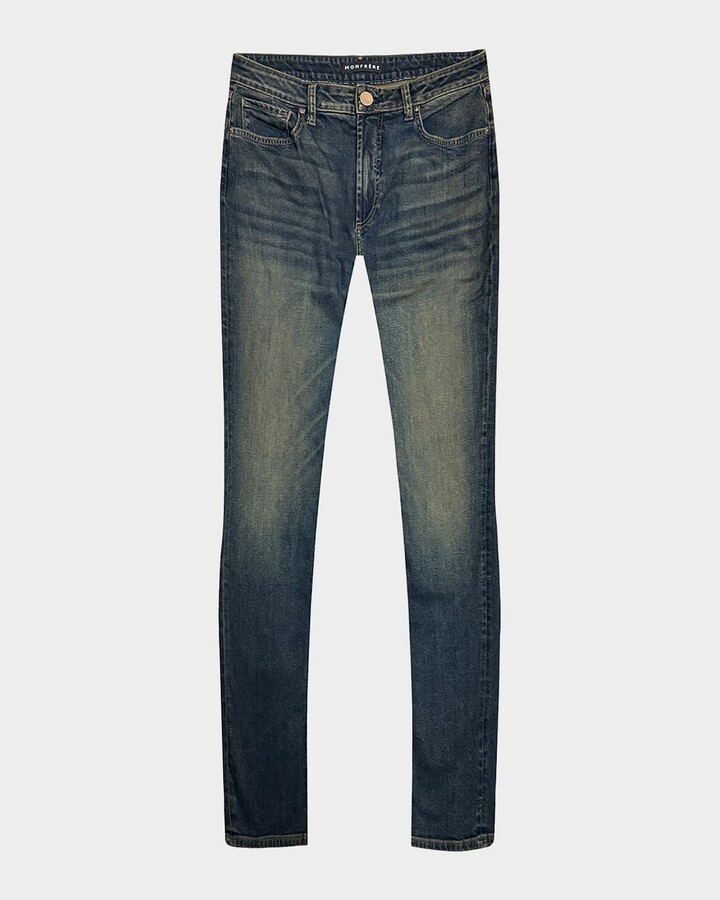Monfrère Men's Greyson Faded Dark-Wash Skinny Jeans