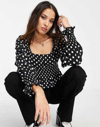 topshop polka dot blouse