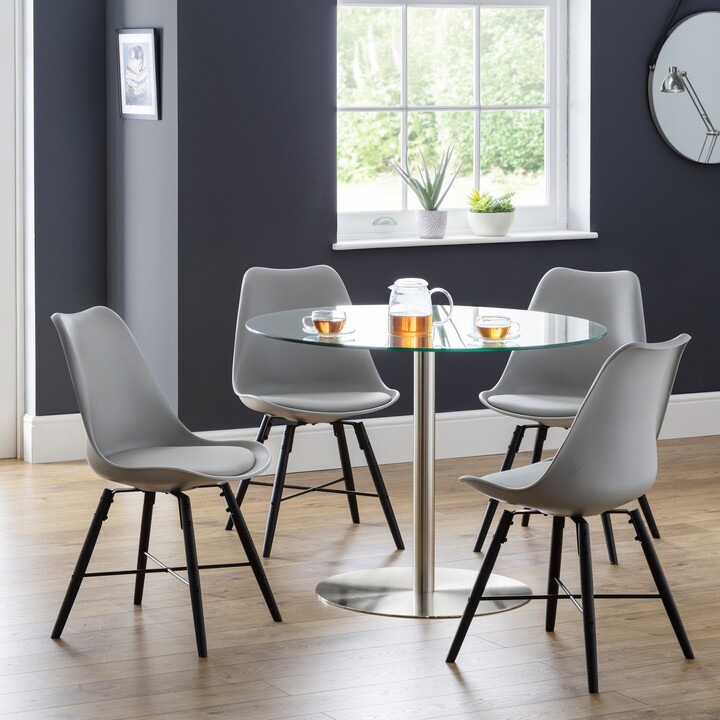 Dunelm Milan Round Dining Table with 4 Kari Grey Chairs Chrome ShopStyle