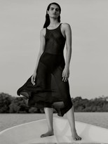 Thumbnail for your product : Sir - Indre Seersucker-silk Midi Dress - Black