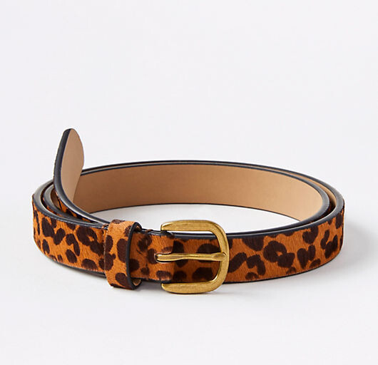 Fossil Women's Cheetah C-Buckle Haircalf Jean Leather Belt NEW!! 