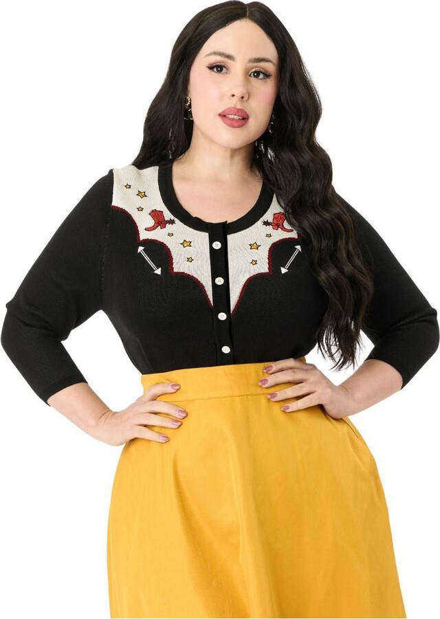 Unique Vintage Plus Size Embroidered Sweater
