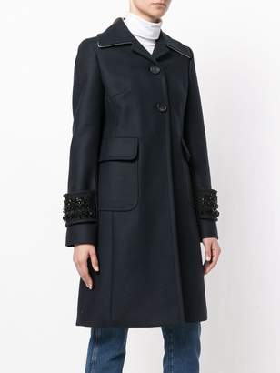 No.21 sequinned cuffs coat
