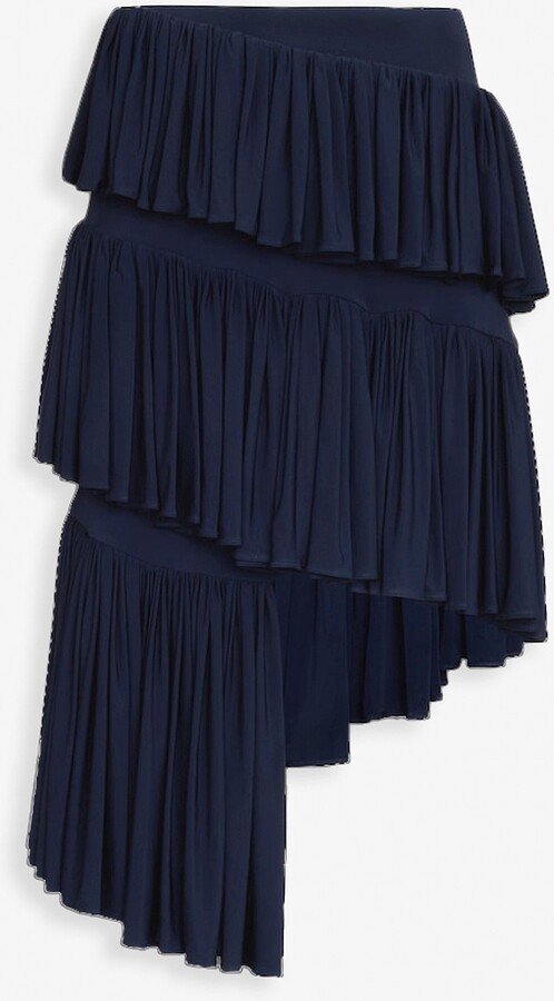 Dark navy jersey spiral skirt