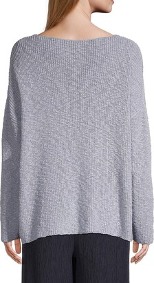 Eileen Fisher V-Neck Cotton Pullover Sweater