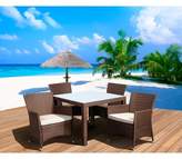 Thumbnail for your product : Atlantic Furniture Cape Deluxe 5-Piece Wicker Square Patio Dining Furniture Set