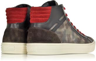 Hogan Multicolor Leather and Suede High Top Sneaker